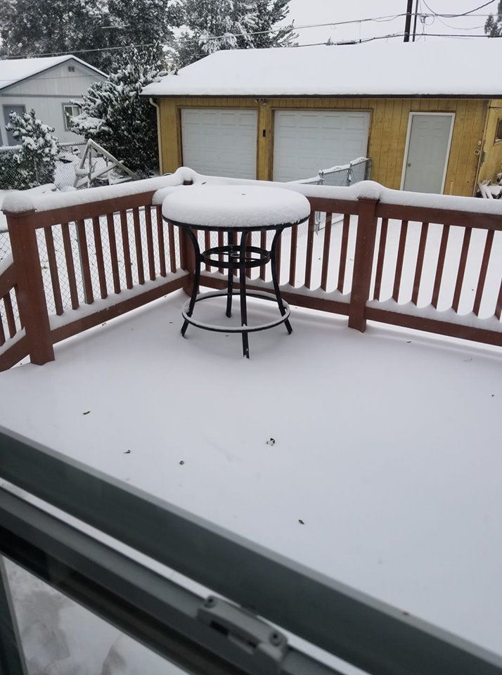 Snowy deck